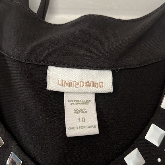 EUC - Limited Too Girls Size 10 Black Dress with Silver detail - Picture 3 of 6